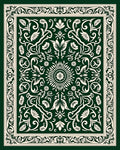 Elaborate Floral Crest Pattern Rug