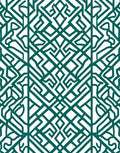 Geometric Teal And White Labyrinth Pattern Rug
