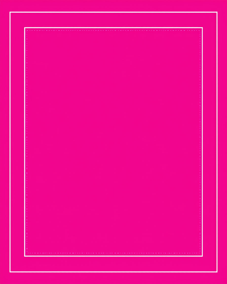 Vibrant Pink Geometric Border Rug