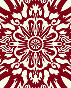 Bold Red Cream Mandala Pattern Rug