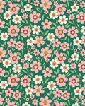 Pink White Flower Garden Pattern Rug