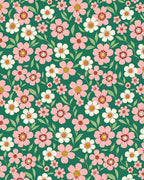 Pink White Flower Garden Pattern Rug