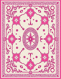 Intricate Floral and Geometric Pink Rug