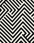 Modern Black White Geometric Maze Design Rug