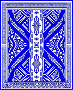 Bold Blue White Geometric Abstract Rug