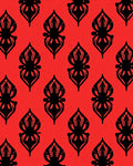 Bold Black Stylized Floral Pattern Rug