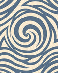 Calm Blue Swirl Patterned Design Rug
