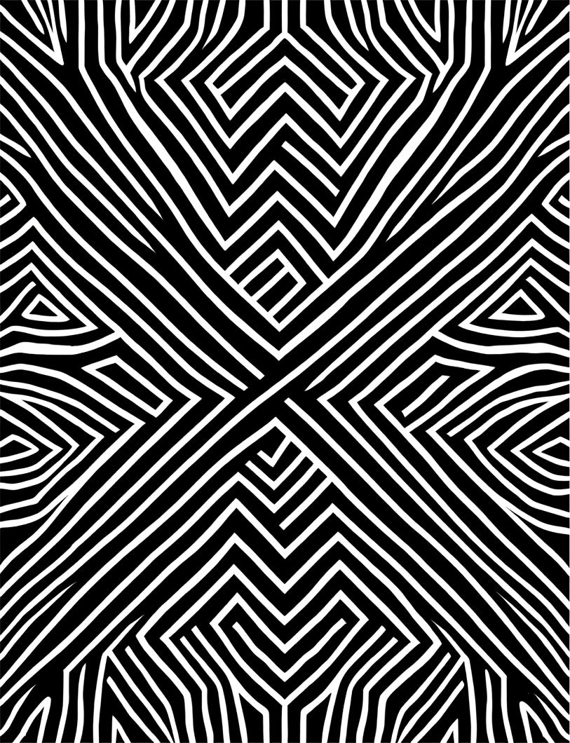Bold Black and White Striped Pattern Rug