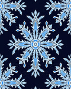 Ice Blue Snowflake Mandala Rug