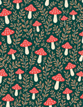 Whimsical Mushroom Foliage Pattern Rug