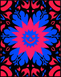 Bold Abstract Floral Face Design Rug