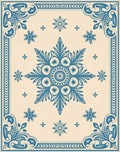Ornate Blue Floral Mandala Pattern Rug