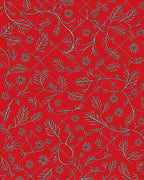 Red Vine Floral Pattern Rug