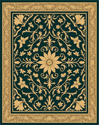 Vintage Floral Patterned Golden Rug
