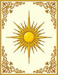 Radiant Sun Celestial Border Design Rug