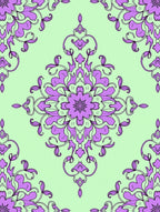 Light Green Lilac Mandala Pattern Rug