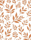 Orange Leaf Branch Pattern Rug