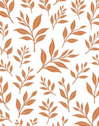 Orange Leaf Branch Pattern Rug