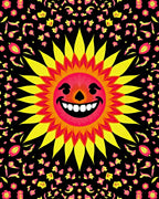 Happy Sun Floral Pattern Design Rug