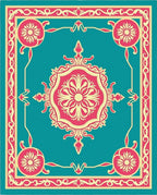 Ornate Floral Medallion Pattern Rug