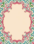 Elegant Floral Scrollwork In Pink Teal Rug