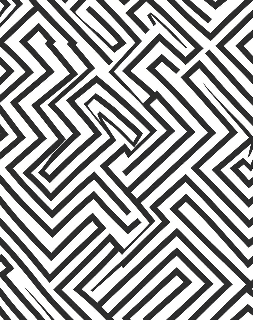 Abstract Geometric Maze Pattern Rug
