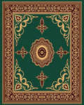 Ornate Floral Medallion Border Rug