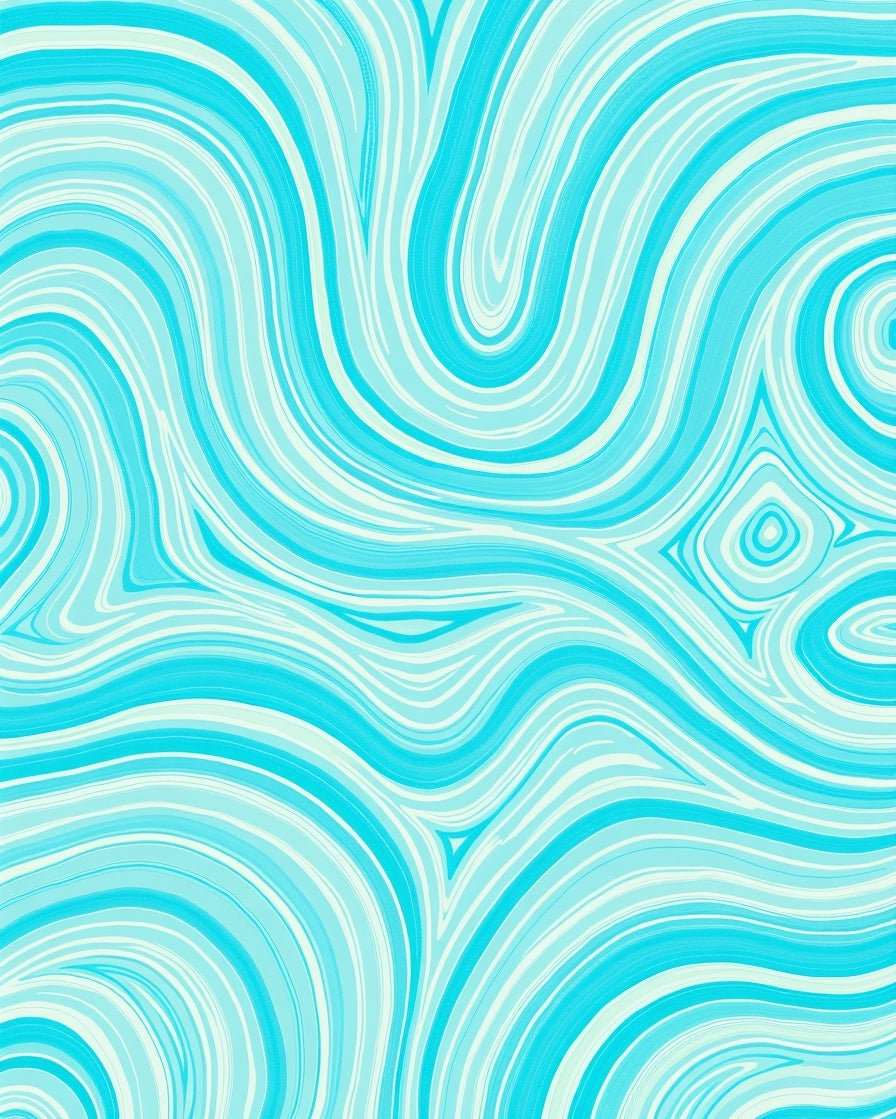 Aqua Tones Abstract Swirl Rug