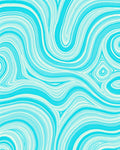 Aqua Tones Abstract Swirl Rug
