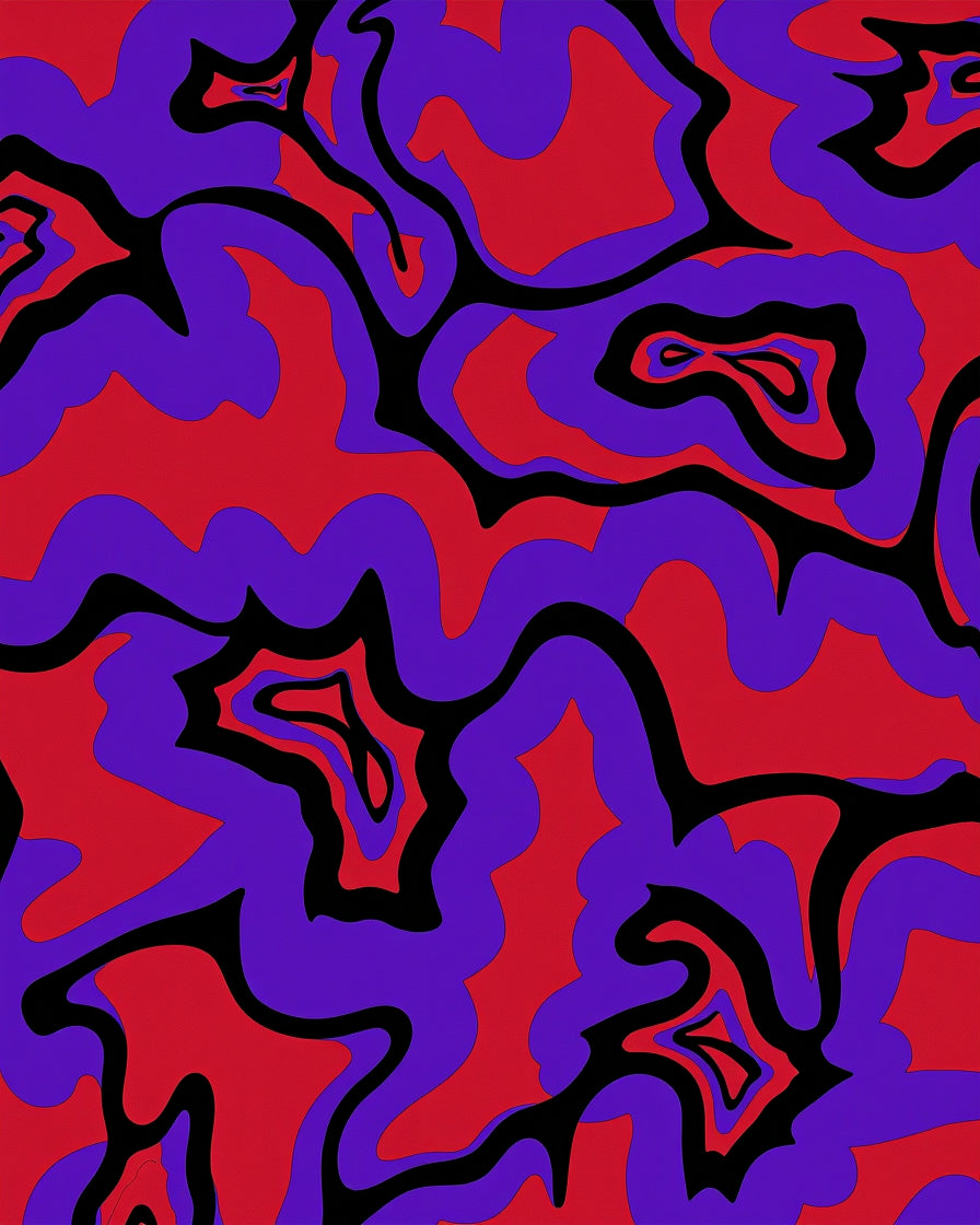 Vibrant Abstract Wavy Pattern Rug
