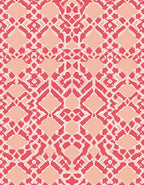 Coral Peach Abstract Lattice Pattern Rug
