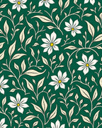 Elegant Cream Floral Vine Pattern Rug