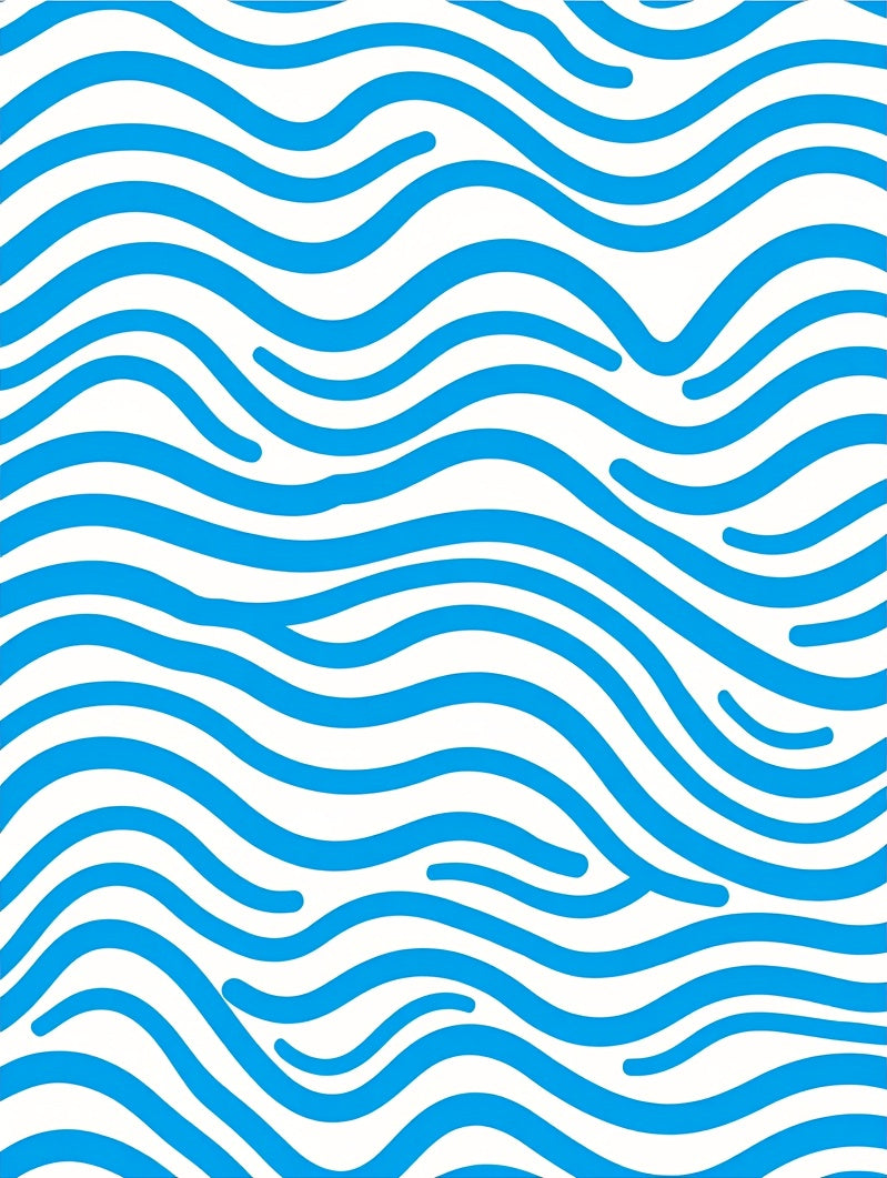 Abstract Blue White Wavy Stripe Design Rug