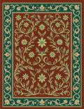 Traditional Floral Vine Border Rug