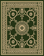 Ornate Floral Scrollwork Geometric Rug