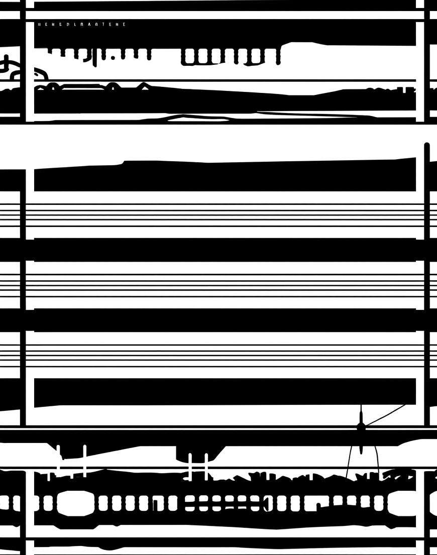 Abstract Black White Striped Design Rug