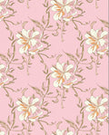 Pink Floral Vine Delicate Pattern Rug