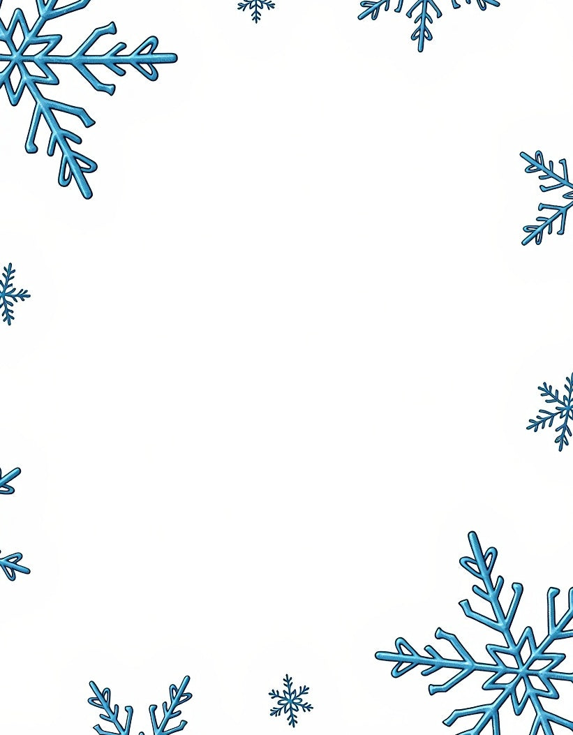 Cool Blue Snowflake Scatter Rug