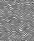 Bold Wavy Black White Stripes Rug