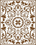 Ornate Floral Patterned Brown Rug