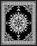 Black White Floral Mandala Design Rug