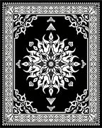 Black White Floral Mandala Design Rug