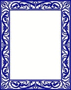Elegant Blue Flourish Border Design Rug