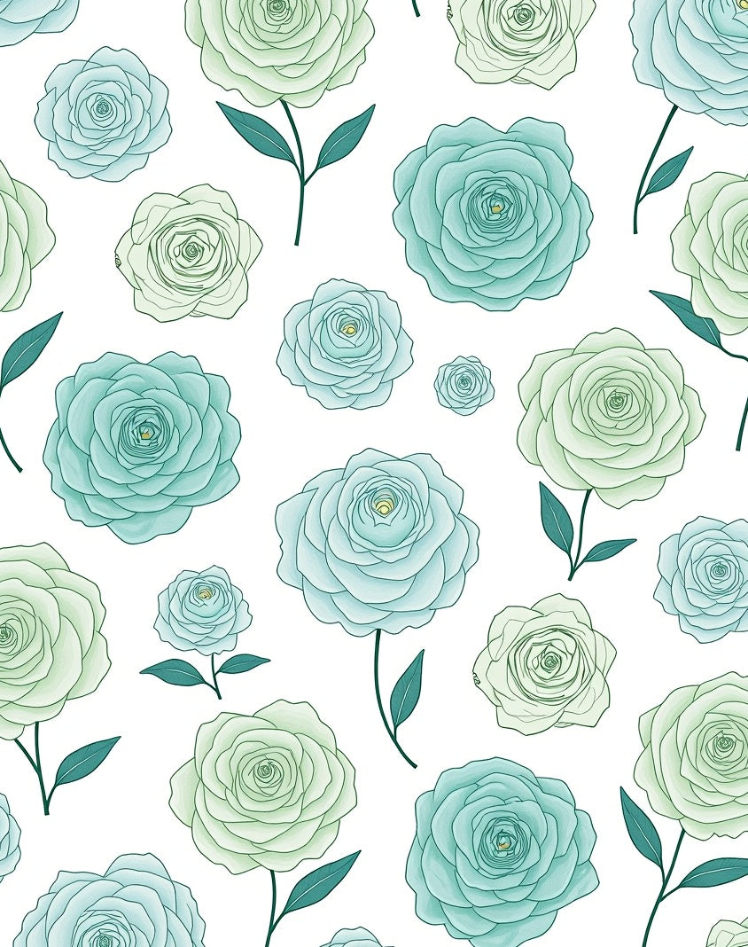 Soft Rose Floral Pattern Rug