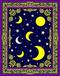 Celestial Moon Star Patterned Rug