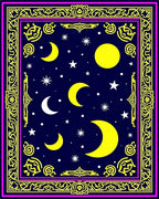 Celestial Moon Star Patterned Rug