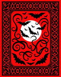 Gothic Bats Circular Moon Design Rug
