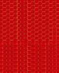 Crimson Hexagonal Metallic Pattern Rug