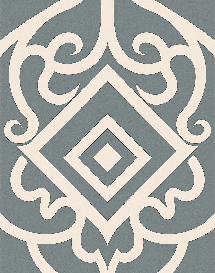 Classic Diamond Swirl Abstract Pattern Rug