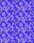 Abstract Floral Pattern in Cool Tones Rug